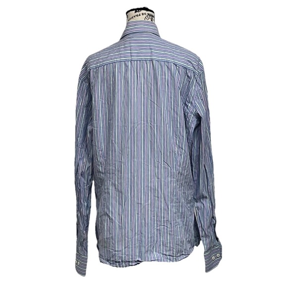 United Colors Of Benneton Shirt  nautical Blue Stripe Button Up Dress Suit XXL - Picture 5 of 11